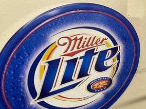 Round Miller Light Metal Sign