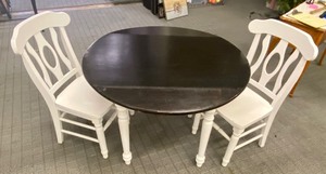 Country French Style Drop Leaf Table and Two Chairs