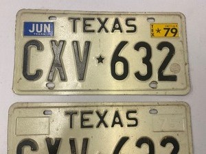 Pair of Texas License Plates
