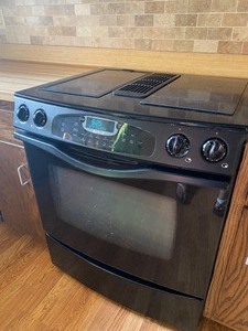Black Jenn-Air Smooth Cooktop Electric Oven and GE Spacemaker Microwave