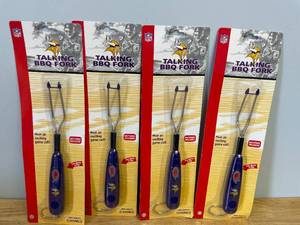 lot 55 image: Lot of 4 Minnesota Vikings Talking BBQ Forks. 