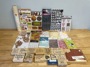 lot 64 image: HUGE Lot of Scrapbooking Stickers and Unused Stamps