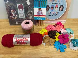 lot 65 image: Lot of Various Sewing and Knitting Supplies and Kits