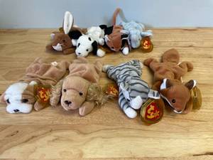 lot 78 image: Lot of 8 Vintage Beanie Babies with Tags and Protectors