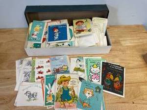 lot 83 image: HUGE Lot of 100 Vintage Greeting Cards, Birthday, Wedding Etc