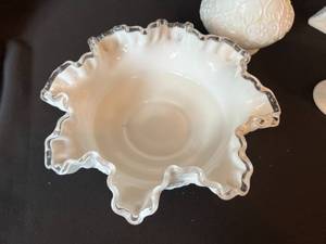 Milk Glass Bowls and Vase