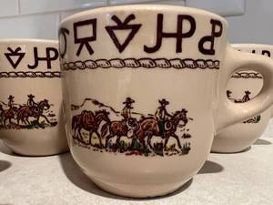 Vintage Westward Ho - Rodeo Pattern Dishes