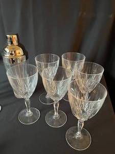 Martini Shaker and Set of 12 Glasses