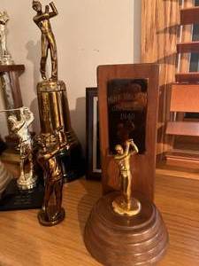 Lot of Golf Trophies and Statues