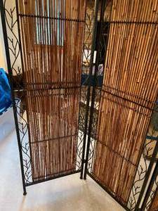 Metal and Bamboo Room Divider