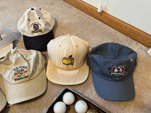 Golf Hats, shoes, balls and Decorative Piece
