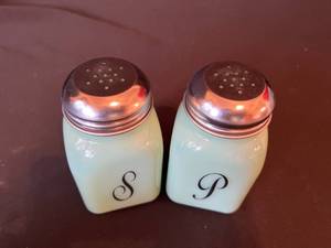Green Salt & Pepper Shakers