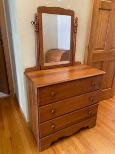 Wood Dresser with Mirror