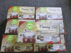 7 boxes of 100 wide mouth canning l...