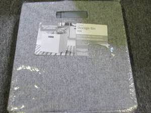 fabric storage bin gray 12.75 x 15 ...