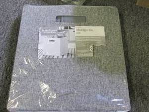 fabric storage bin gray 12.75 x 15 ...