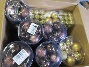 box of christmas bulbs ...