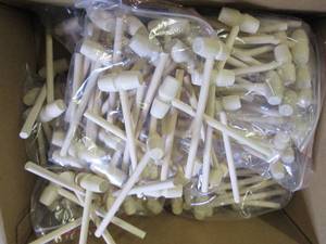 box of small wooden hammers ...