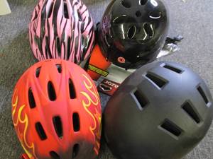4 bike helmets ...