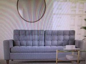 brookside linen like tufted square ...