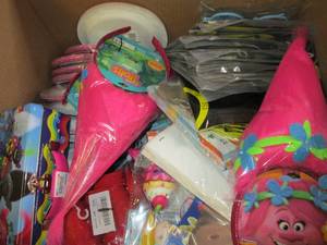 box of party supplies ...