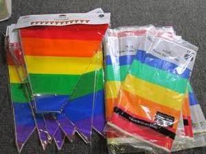 9 pride flags and table clothes ...