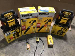 lot 33 image: Mix Lot of Dewalt Hand Tools, Includes Battery Chargers,  Hand Held Blowers - Review all pictures
