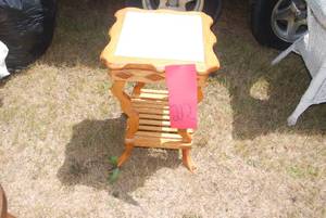 lot 212 image: Small square end table with marble ...