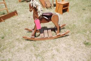 lot 213 image: Wooden rocking horse...
