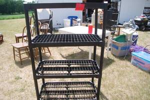 lot 227 image: Plastic black shelf. Four removable...