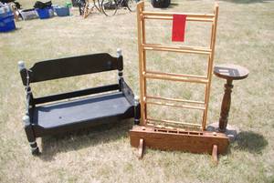 lot 231 image: DVD CD stand, plant pedestal, wall...