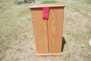 lot 233 image: VHS cabinet no key opens 24w x 14 1...