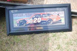 lot 241 image: NASCAR framed wall art #20 Tony Ste...