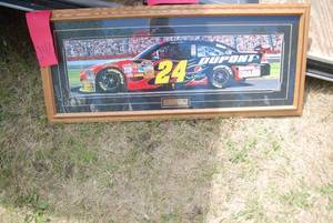 lot 242 image: NASCAR framed wall art #24 Jeff Gor...