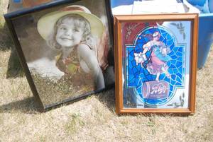 lot 244 image: Framed painting of little girl and ...