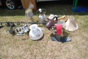 lot 245 image: Misc lamps and shades in misc condi...