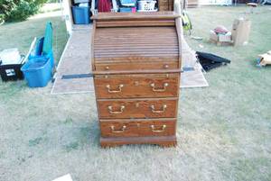 lot 278 image: Little Secretary with roll top and ...