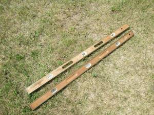 lot 140 image: pair of 48 vintage wooden measurin...