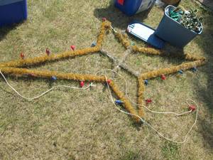 lot 200 image: large lighted tinsel and Metal fram...
