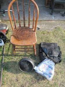 lot 351 image: Wooden back spindeled kitchen chair...