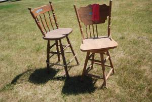 lot 287 image: 2 bar stools both swivel...