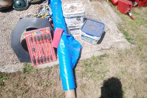 lot 303 image: Buckets of large screws and plate m...