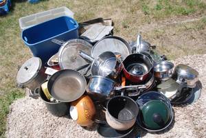 lot 13 image: Huge Cookware lot with pots, pans, ...
