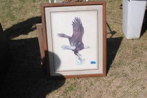 lot 33 image: Framed Eagle picture...