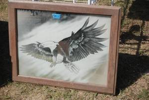 lot 35 image: Etched eagle mirror...