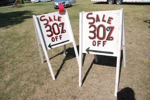 lot 42 image: 2 dual sided A frame advertising si...