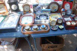 lot 61 image: Two boxes of clocks. Some new in bo...