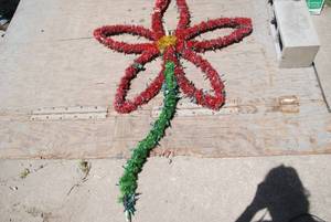 lot 79 image: Poinsettia decoration 72x44 inches ...