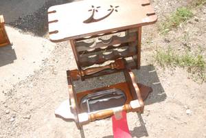 lot 96 image: Wine rack and hanging mirror with s...