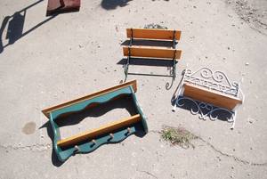 lot 98 image: Three hanging shelves one wood and ...